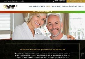 Dentures Clarksburg WV - All Smiles Dental offers a variety of dentures in Clarksburg WV. Call us today to replace missing teeth with quality dental restorations