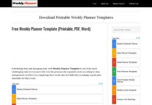 weekly planner - Various Templates of Free Printable Blank Weekly Planner template 2021 for users in PDF, WORD & Excel available here with many designs.