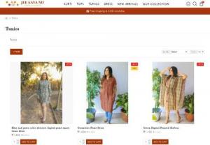 Tunics For Women - Shop for womens tunics online at Jeeaayanu. Explore wide range of half and full sleeves tunics for women. Avail Free Shipping.