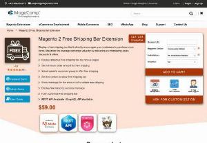 Magento 2 Free Shipping Bar - The Free Shipping Bar Extension for Magento 2 stores aids to stimulate the customers in expanding the cart value in order to get the benefit of free shipping.