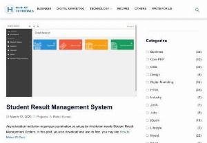Student Result Management System - If you are looking for FREE Student Result Management System then this is a very good open-source application that is made in Core PHP and MySql Database. This is the best student management system.