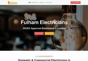 Fulham Electricians - At Fulham Electricians, we consistently offer value and quality to commercial, domestic, and industrial customers and pride ourselves on the positive feedback that we get from our many satisfied customers.
Fulham Electricians will always strive to serve our customers in a professional and efficient manner.