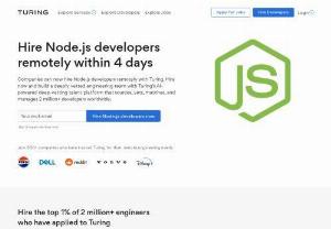 Get the Best Remote NodeJs Developers onboard through Turing - Hire the best remote Node.js developers in 3-5 days. Work with Silicon Valley-standard, timezone-friendly Node.js developers at unbeatable prices with Turing. Contact us for Hiring the best
