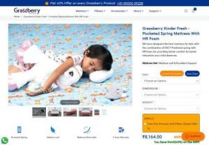 Grassberry Kinder Fresh - Kids Mattress online - Grassberry Provides Kinder fresh Mattress, especially for kids. The Mattress made by OSCT pocketed spring with High Resilience foam providing the best comfortable sleep for your children.
