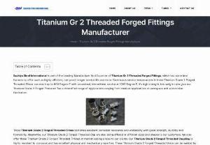 Titanium Gr 2 Threaded Forged Fittings Manufacturer in India - Sachiya Steel International is one of the Leading Manufacturer And Exporter of Titanium Gr 2 Threaded Forged Fittings, which has some best features to offer such as highly efficient, rust proof, longer service life and more.