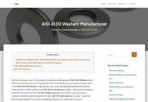 AISI 4130 Washers Manufacturer - Ninthore Overseas is one of the Leading Manufacturer And Exporter of AISI 4130 Washers, which offer some best features such as impeccable finish, dimensional accuracy, abrasion resistant, and more.