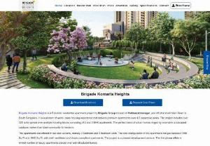 Brigade Komarla Heights Appartments In Padmanabhanagar | South Bangalore | Off Uttarahalli | Bangalore - Brigade Komarla Heights project is being built in the pristine area of South Bangalore in Padmanabhanagar, right on the Uttarahalli Highway, surrounded by all major social and public facilities Bangalore Apartments. major cities in India with Bangalore, Mysore, Chennai, Hyderabad, Kochi and Ahmedabad. The company was founded in 1986 by Mr. Jaishankar. The company is headquartered in Bangalore with branches in various cities in South India and a representative office in Dubai. The company has...
