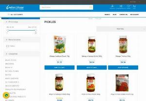 Buy Indian Pickles Online @ Best Prices - Buy your favorite pickles at the best price in Indianshopy Online. All varieties of pickles like mango, green chilli, lime, mix pickle are available.