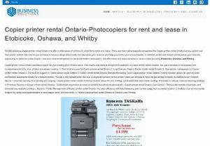 Best Copier Rental for Lease in Oshawa, Whitby, Ajax, Pickering, and Mississauga - You need a replacement model reliable beat one copier, printer, and scanner. We've the simplest options for your business. Our Kyocera image RUNNER ADVANCE copiers accompany an outsized color touch screen, automatic document feeder, scan to email, fax options, and 11x17 print capability. Our small business copiers are certified low meter units that have passed net new testing standards at a fraction of the value of shopping for new. EBS Business Solutions works closely with you to find the Be