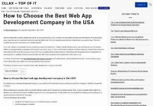 How to Choose the Best Web App Development Company in the USA - 2021 - An intelligent web development company in the USA must provide knowledge and experience about the technical and non-technical facets of the development process. This blog is all about how to choose the best web development company in the USA.