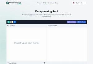 Paraphrasing Tool - Paraphrasing tool helps to rewrite articles online quickly. This paraphrase tool can rephrase sentences quite accurately to remove plagiarism.