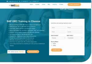 SAP GRC Training in Chennai - IntelliMindz is the best IT Training in Chennai with placement, offering 200 and more software courses with 100% 
Placement Assistance. Start learning with us intellimindz, and became an expert in SAP GRC Training in Chennai.
Contact 9655877577 for more details.