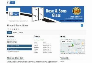 Rose & Sons Glass - Address: 230 Chestnut St, Brentwood, CA 94513, USA
|| Phone: 925-634-5609
|| Fax: 925-634-9653