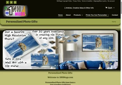 Screenshot of Personalized Photo Gifts: Capture Memories on Mugs and More - 1NHMugs
