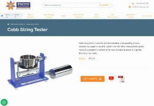 Looking for Cobb Sizing Tester at Best Price in India - If you are looking for Cobb Sizing Tester Manufacturers, then you have come at the right place. PRESTO is a one of the best manufacturers and supplier of Cobb Sizing Tester. You will find different models of this testing instruments available at best prices.