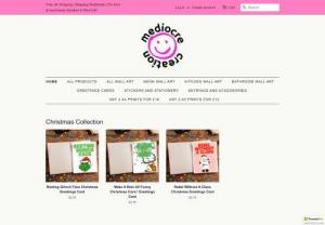 Mediocre Creation - A seller of colourful digital art prints and wall art. Wall art is sold in a variety of styles and colours, for different rooms. Also a seller of cute stickers, greetings cards and fun accessories.