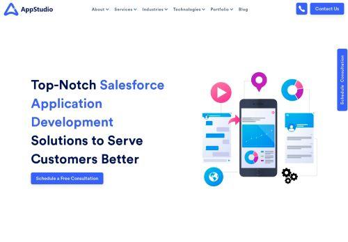 Salesforce Application Development Company - AppStudio is a well-known name in the field of Salesforce App Development. We are committed to delivering exceptional Salesforce app development services and building robust apps packed with features.