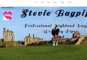 Stevie Bagpipes - Stevie Bagpipes is a professional Highland Bagpipe player available for hire as a Wedding Piper, Funeral Piper and Corporate events Piper. With over forty years experience and originally from Scotland you get a genuine Scottish Piper. Available for Hire in Northumberland, Newcastle, Yorkshire, Berwick, Durham and across the UK.