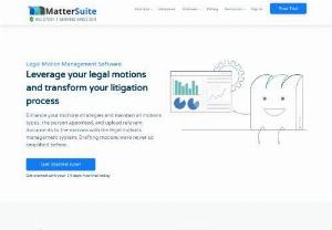 Manage Your Legal Court Motion With MatterSuite Legal Software - MatterSuite legal court motion management software enhances your law firm productivity by streamlining the client management system, making daily operations more efficient. MatterSuite helps law firms in making strategies and maintaining all the legal motion data in one place.