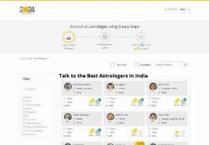 Online Astrologer Consultation Service - Now talk to astrologer online to get the instant solution to your problems. Astroyogi is an online platform from where you can talk or chat with astrologer online by paying the minimum amount. At Astroyogi, you can contact vastu consultant, numerologist, and tarot car reader. Even all the astrologers are experts and experienced.
