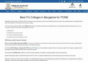top�pu�colleges�in bangalore - PU Colleges in Bangalore for PCME, Best PU Colleges in Bangalore for PCME - Admissions are invited for Secondary School Education like SSLC/10th or any other equivalent examination recognized board.