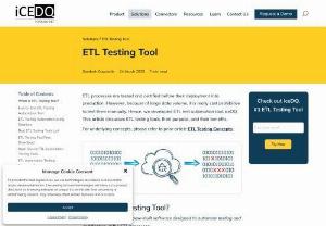 Etl testing tool - ETL processes form the core for data related projects like Data Warehouse, Data Migration, MDM, and Big Data. Every organization has thousands, if not hundreds of thousands of ETL processes running daily. These ETL jobs are processing financial data, marketing data, customer data, or other based on which business users make vital decisions.