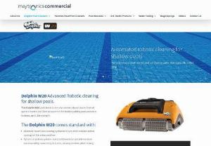 Dolphin W20 Advanced Robotic Cleaning for Shallow Pools - The Dolphin W20 pool cleaner is the only commercial pool cleaner that will operate in water just 20cm deep and is suitable for pools up to 20m in length.