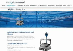 Dolphin Wave Liberty Pro Pool Cleaner Up To 15m | Orimatech - Unique battery-powered cordless robotic pool cleaner recommended for pools up to 15 m in length that is irregularly shaped and/or have in-pool obstacles, such as islands, pillars and bridges.