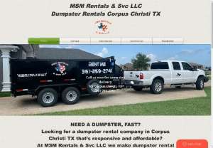 MSM Rentals & Svc LLC - At MSM Rentals & Svc LLC we provide driveway safe dumpster rentals to residential and commercial customers. Great for remodels, garage clean outs, yard clean up, debris removal, and spring/fall cleaning. Fast professional, and friendly service. And we are locally owned and operated.