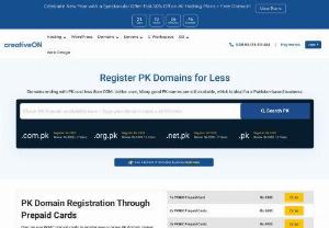 PK Domain Registration - CreativeON is proud to offer pk domain registration as an authorized
 company from PKNIC. As a gold partner with 1000s of pk domains under its management,
 we will help you choose and manage 