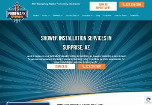 Shower Plumbing Installation - Need to replace an old bathtub? Instead of opting for another tub, consider installing a new shower for greater convenience. Contact Pridemark Plumbing today to book an in-home assessment for shower installation services in Surprise, AZ.
