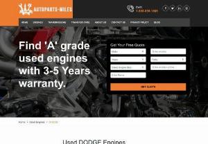 Buy Cheap Dodge Used Engines In USA- Free Shipping, Warranty - Buy Cheap Dodge Used Engines in USA with high quality performance. Used Engines have the free shipping services all over the USA, Best warranty available.