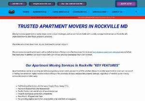 APARTMENT MOVERS IN ROCKVILLE MD - Moving to a new apartment or condo shows some unique challenges, and we are here to battle with. Luckily, our apartment movers in Rockville, MD, understand how to steer those problems precisely.We make sure stress-free move. So, you don't need to concern about it.We are exclusive apartment movers with excellent reviews offering cost-effective prices for local and long-distance apartment relocation around whole Maryland area.