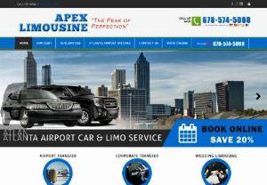 apexlimousineinc - Apex Limousine is a premier leader in luxury transportation. We provide elegant, affordable Car Service and we are dependable with transportation through out the Metro Atlanta area and neighboring cities. Whether it's transportation to the airport, a special occasions such as Weddings, Homecoming, Parties, concerts etc. We've got you covered! We specialize in corporate car service and out of town charters. Apex Limousine is there to take care of you and we guarantee on time, courteous...