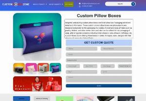 Custom Pillow Boxes - Delightful and alluring custom pillow boxes and Kraft pillow box Packaging with brand detail and information. These custom printed pillow boxes are pillow-style boxes, designed exclusively for the packaging of a variety of small and large gift items.