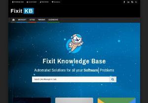 FiXit Knowledge Base - Automated Solutions for all your Software Related Problems