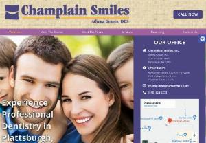 Champlain Smiles - Athena Graves, DDS provides general, family, cosmetic, orthdontic, emergency, preventive , restorative, sedation dentistry services in Plattsburgh.