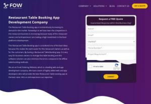 Restaurant Table Booking App Development Company | FOW - Provide a convenient table booking to your customers with Restaurant Table Booking App. We provide best restaurant table booking app development services.