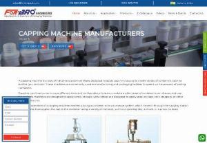 Semi automatic Capping machine manufacturers - There are two types of capping machines, Screw type capping machines and ROPP capping machines. Screw capping machines are suitable for capping plastic threaded caps on bottles and jars. whereas the ROPP (Roll On Pilfer Proof) capping machine is suitable for metal caps on the bottle and jar.