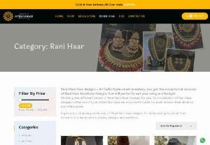 Pearl Rani Haar designs - PeaPearl Rani Haar Designs - Buy Rani Haar in Pearls Online from the Latest & Widest Range of Rani Haar Necklace Designs Collection at Low Price, Order Now rl Rani Haar designs