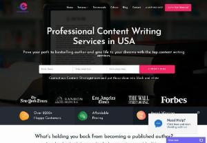Professional Content Writing Services - EwritingPro - We recognized as the best content writing company, expert in writing of the first-order content that gets a great response from the readers. We are expert in content writing services that you need to make your book an absolute hit, including: Cover designing and type setting Web design and internet SEO Video book trailers Audiobooks E-book publication Branding and publicity