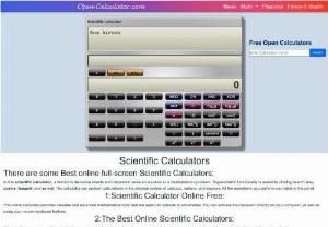 Scientific Calculator - A Free Open Calculator, Easy and Quick , and Full Screen!