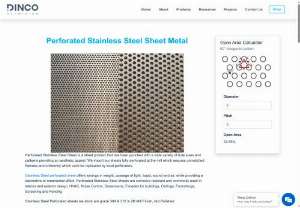 Stainless Steel Perforated Sheets - DINCO offers stainless steel perforated sheets that offer weight savings, light, liquid, sound, and air passage, and provide a decorative effect.