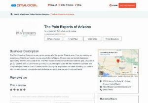The Pain Experts of Arizona - The Pain Experts of Arizona is a pain center serving all of the greater Phoenix area. If you are seeking an experienced Arizona pain doctor, you've come to the right place. Chronic pain can be debilitating and significantly diminish your quality of life. The Pain Experts of Arizona was founded with one goal. We want to get our patients back to pain-free living through accurate diagnosis and the best treatments available. We bring the highest level of care in a state-of-the-art setting that...