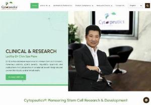 Cytopeutics - Pioneering Stem Cell Research & Development - Cytopeutics is the multi-award-winning & trusted provider of mesenchymal stem cells (MSC) for clinical trials & treatment in the Asia-Pacific.