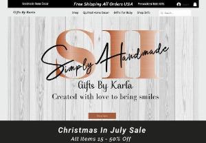 giftsbykarla - Handmade home decor items, quilted table runners, placemats, potholders, mug rugs and wood signs. We also offer personalized baby bibs, burp cloths and bodysuits.