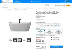 Free Standing Tubs-Spree 71 - Modern Soaking Tub in White Glossy Color with Chrome Drain and Overflow Cover
This Spree 71