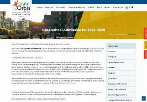 CBSE School Admission For 2022-23 Pune | The Orbis School - CBSE School Admission Open For 2022-23 Hadapsar, Pune. The Orbis School is a recognised CBSE school affiliated to the Central Board of Secondary Education, New Delhi. Admission to the Orbis School is open to all children without any distinction of caste, creed, gender, colour or religion.