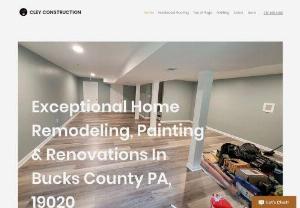 CLEY CONSTRUCTION - cley construction server in Bucks County PA, Bensalem PA, Bristol PA, Croydon PA, Levittown PA, and surrounding areas. We offer home improvements, flooring installation services, bathroom renovation, kitchen cabinet installation, home remodeling services, painting, drywall, and more.