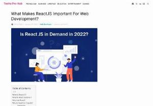 What Makes ReactJS Important For Web Development In 2022? - The demand for ReactJS will see a surge in 2022 for different reasons. It helps developers create dynamic web applications & its role in frontend development is incredible.